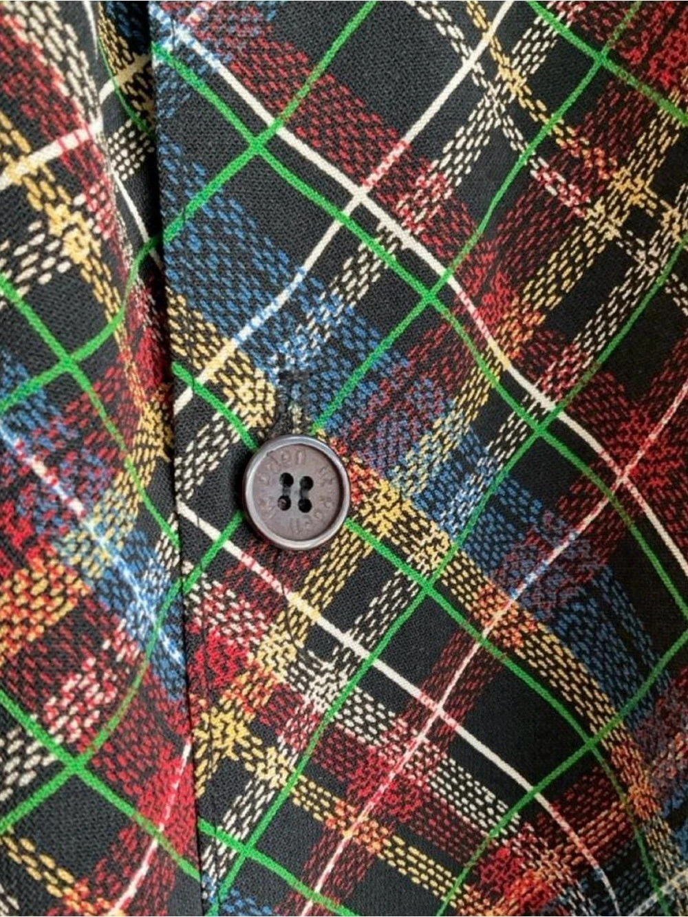 Vintage Style Plaid Maxi Skirt Black & Red Multicolor Buttoned | Y2K MEDIUM - Picture 5 of 8